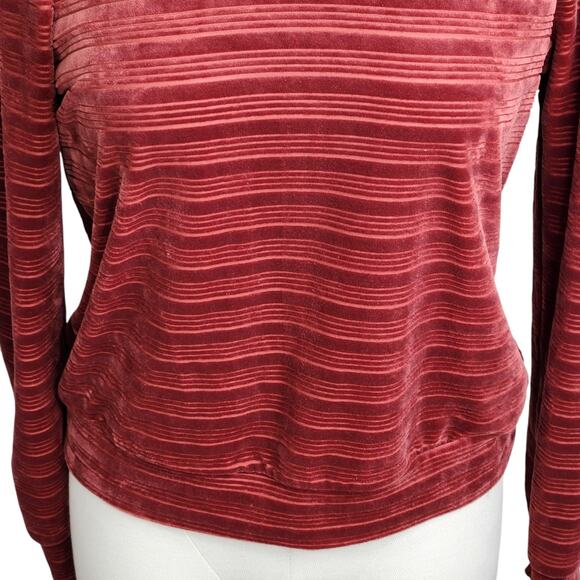 Heartloom Somi Velour Sweatshirt Top Womens Size Small Sangria Long Sleeve - Picture 4 of 11